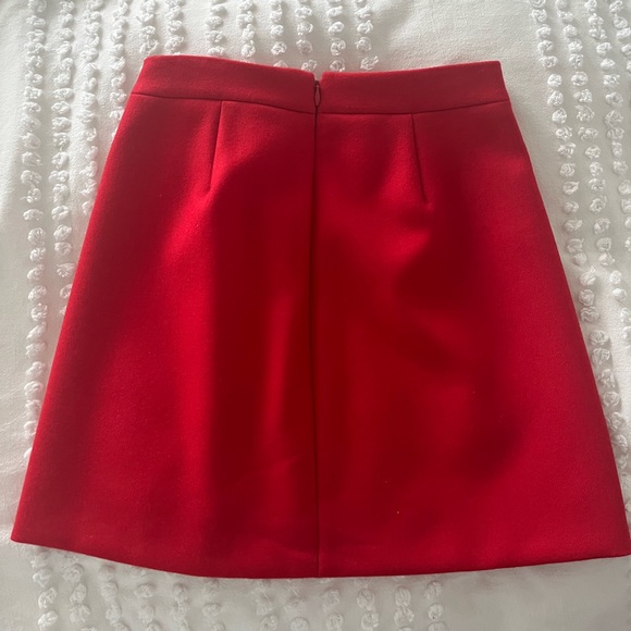 J Crew, vibrant red mini skirt. 100% wool. - Picture 2 of 3
